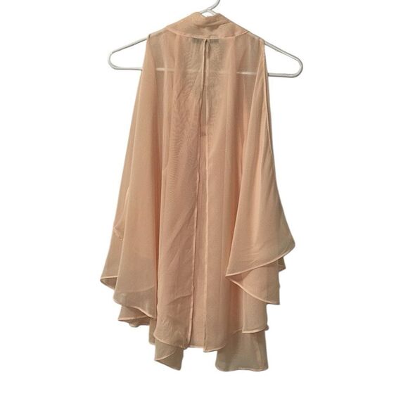 Forever 21 Blush Pink Flowy Sheer Button Down Top(Size Medium) - Picture 6 of 7